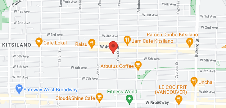 map of 206 2211 W 5TH AVENUE